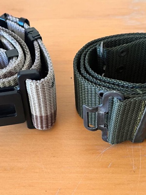 A-T belts new, khaki and desert camouflage, each