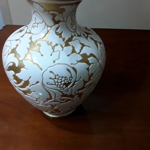 Rosenthal porcelain vase with gold like new, height 30 cm