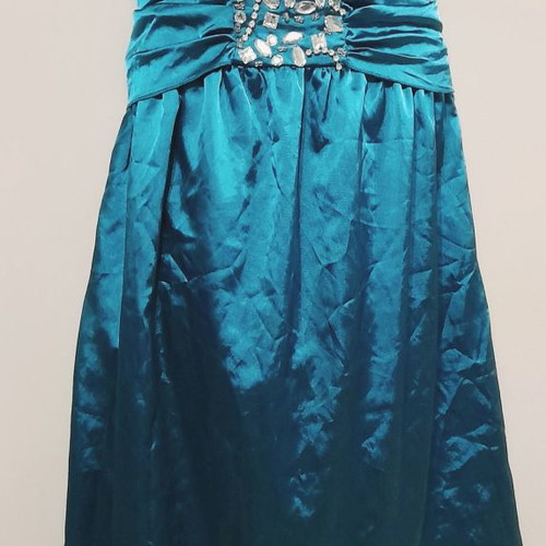 Be You Satin Strapless Cocktail Dress turquoise new, size M