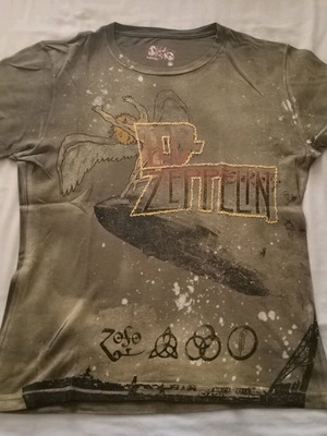 Led Zeppelin batik t-shirt μεταχειρισμένο, μέγεθος M, πράσινο