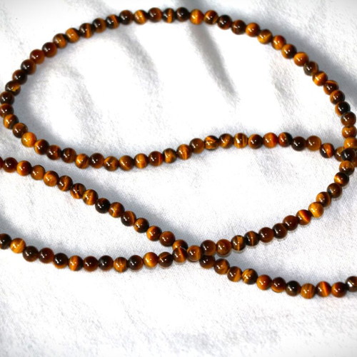 Gold necklace tiger's eye 14K 585 new with clasp Indico Jewels
