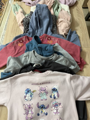 Girls' sweatshirts and hoodies used, pack of 11 for 8-10 years