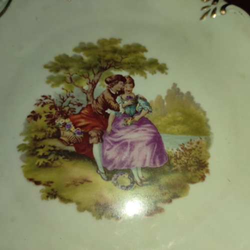 Fragonard Collectible Plates Set of 2, Keramikos Vintage Porcelain, Like New