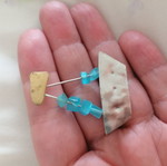 Boat brooch 4 cm with beads