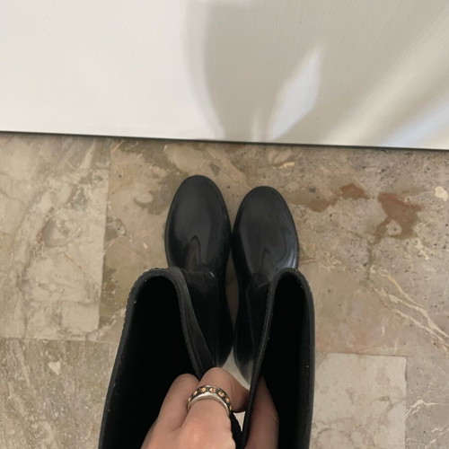 Armani Black Tall Rain Boots used, size 38