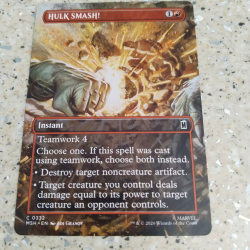 Magic the Gathering Hulk Smash! card