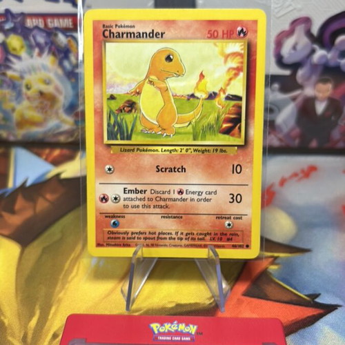 Pokemon card Charmander base set used