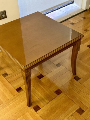 Carved oak square table like new