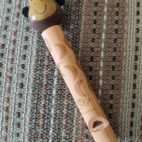 Bamboo whistle used with monkey head, natural eco materials
