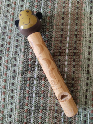 Bamboo whistle used with monkey head, natural eco materials