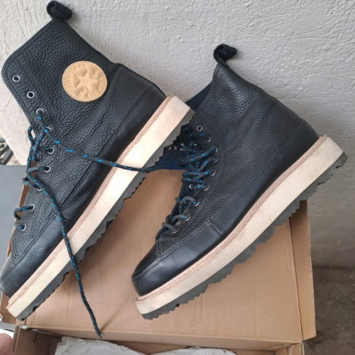 Converse All Star leather boots with anatomical sole, black, size 42.5