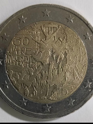 Germany 2€ 2019 Berlin Wall 30 Years Commemorative Coin used