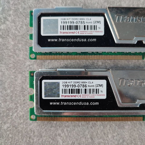 Transcend 2GB DDR2 800+ CL4 memory kit used