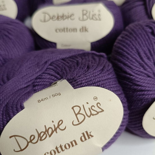 Debbie Bliss Cotton DK purple yarn 8x50g balls new