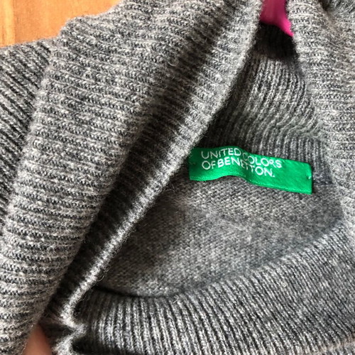 Benetton sleeveless sweater new, gray, size L