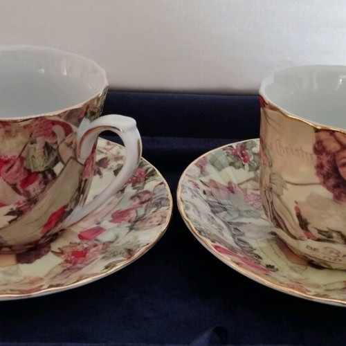 Royal Maison England Christmas cups set of two like new vintage