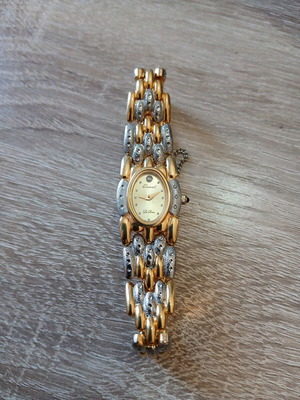 Orient γυναικείο ρολόι 22K electro plated με πέτρες, μεταχειρισμένο, extra κομμάτι μπρασελέ