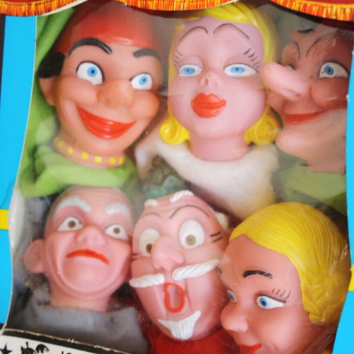 Set of 6 Kasperl Figur puppet theater figures vintage 70's new