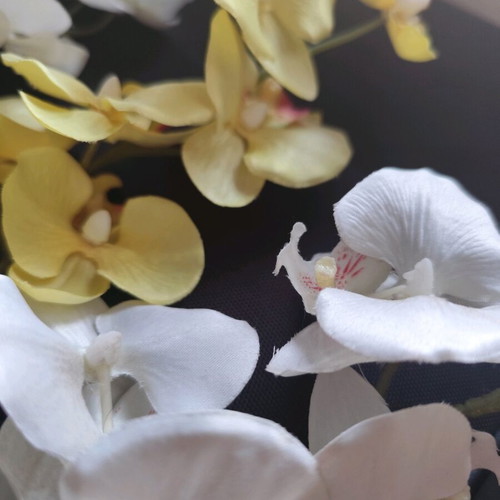Artificial orchid flowers used, pack of 4, plastic
