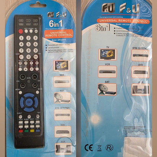 F&U URC22910 Universal Remote Control 6 in 1 new, sealed