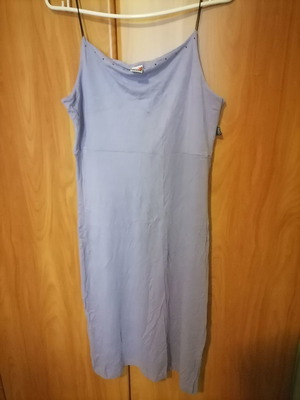 Γυναικείο φουστάνι βισκοζ με τιράντα καινούργιο, μέγεθος L, μπλε παλ