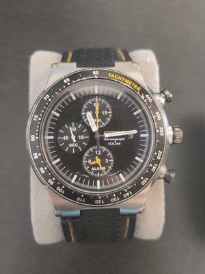 Seiko SNN123 χρονογράφος μεταχειρισμένος, μπαταρίας, μαύρο και κίτρινο