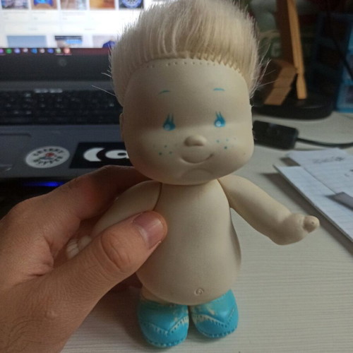 Plastic vintage doll used, collectible with hair