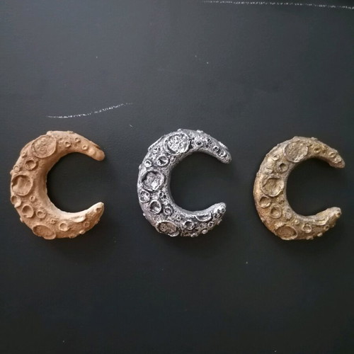 Handmade moon magnets new, painted plaster with acrylics