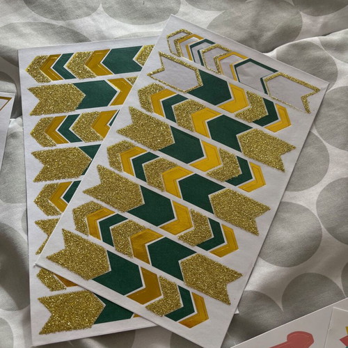 Scrapbooking kit used with stickers and decorative papers