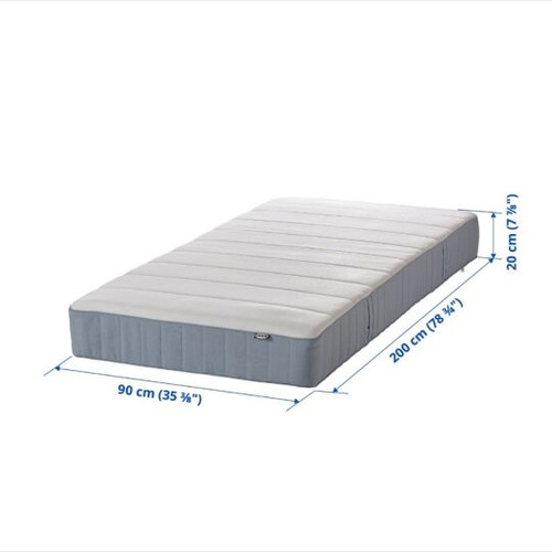 IKEA SLATTUM bed 90x200cm with VESTERÖY mattress 90x200