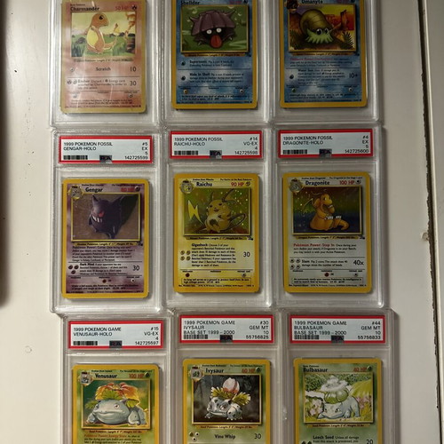 Pokemon Vintage Lot of 9 Base Set and Fossil Cards new