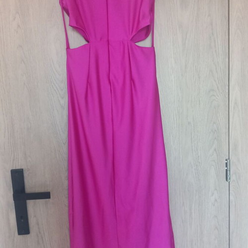 Pin-up fitted dress magenta new with waist cutouts