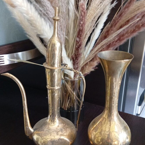 Two folk art decorative items used with minor defects