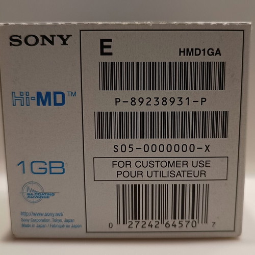 Minidisc Sony Hi-MD 1GB High Capacity Media καινούργιο