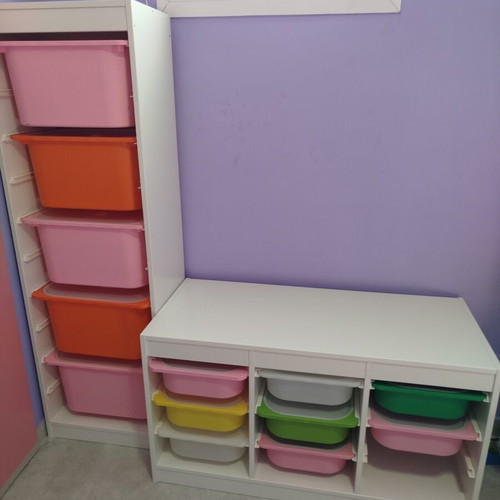 IKEA Trofast storage furniture like new with colorful boxes