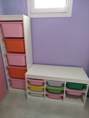 IKEA Trofast storage furniture like new with colorful boxes