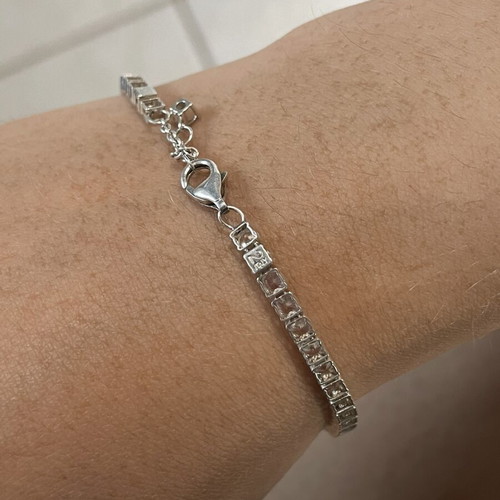Pandora tennis bracelet, silver, 18cm
