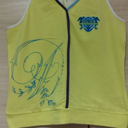Diesel sleeveless cotton shirt like new, yellow