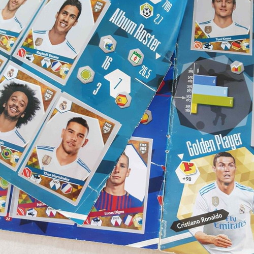Fifa 365 Panini 2018 sticker album used, 28 missing stickers