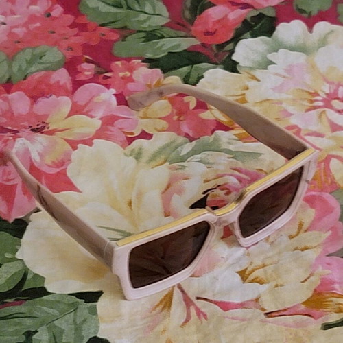 Sunglasses, beige and gold frame