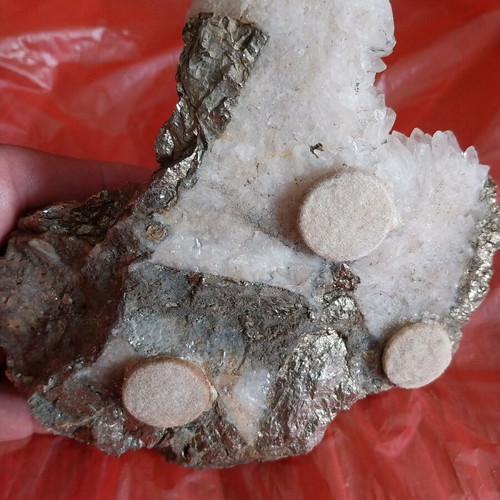 Sideropyrite rock with quartz used, rare large specimen