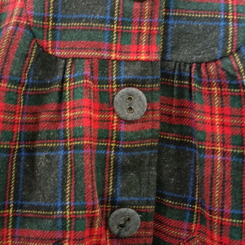 BSB women's short checked coat like new, gray red, size S