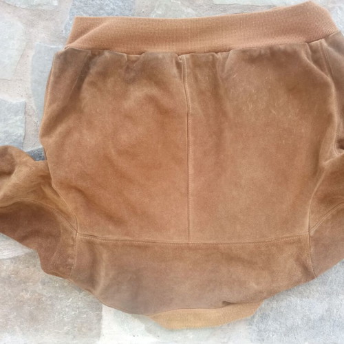 Bomber jacket Schott made of quality goat suede used, brown, size 48