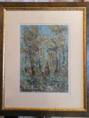Mavrogiannis painting used, forest landscape oil painting