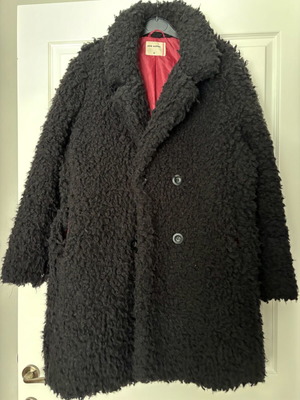 Teddy boucle coat used Pink Woman black Medium