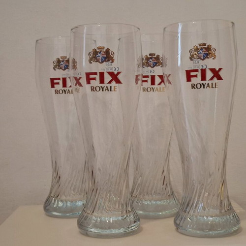 Collectible FIX Royale Weizen SAHM “PERLSEE” 0.5L Glasses Set of 4 like new