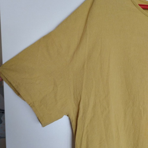 Yellow short-sleeve dress used, size L