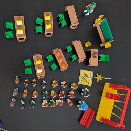 Playmobil vintage school set used, playground
