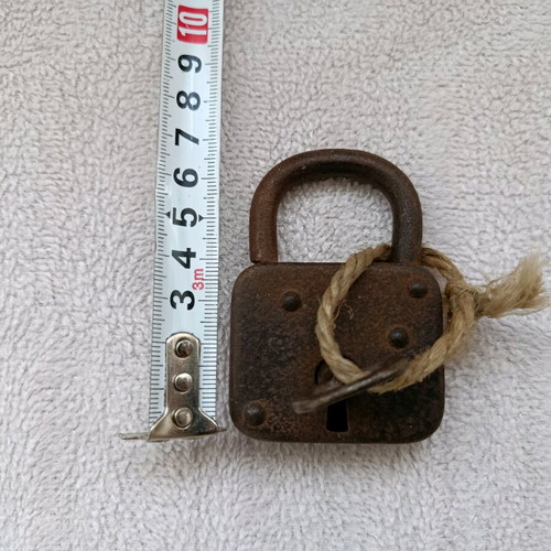 Padlock with key old, used