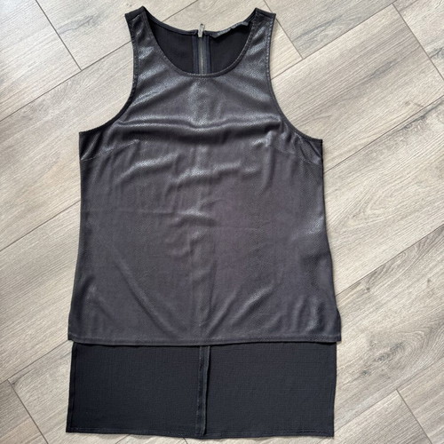 Silvian Heach black eco leather top size S like new